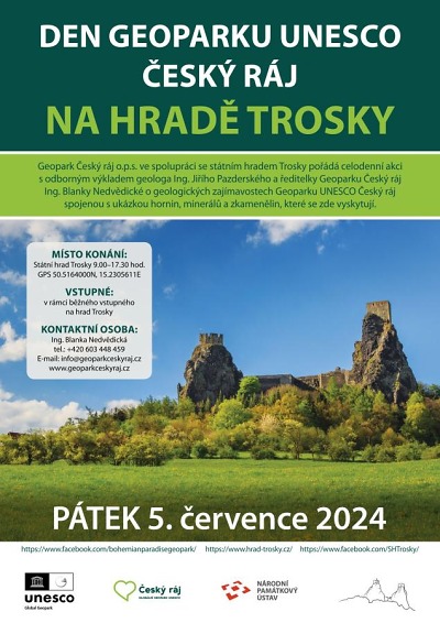 Den Geoparku UNESCO Český ráj bude 5. července na hradě Trosky