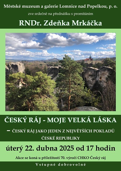Třetí přednáška v lomnickém muzeu bude o Českém ráji