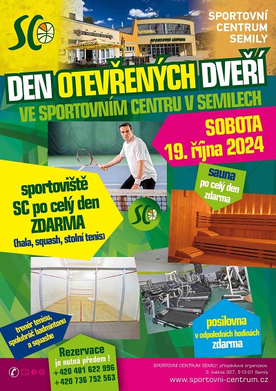 Sportovní centrum v Semilech chystá Den otevřených dveří