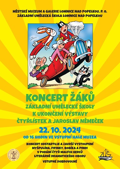 Výstavu o Čtyřlístku zakončí koncert ZUŠ Lomnice