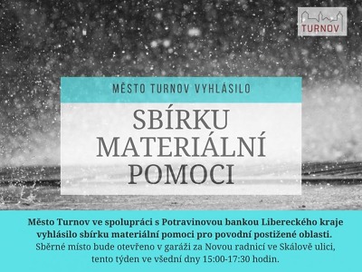 Město Turnov vyhlásilo sbírku materiální pomoci