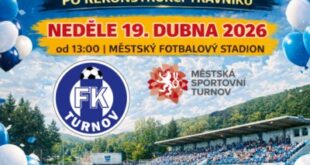 Znovuotevření fotbalového hřiště v Turnově po rekonstrukci trávníku