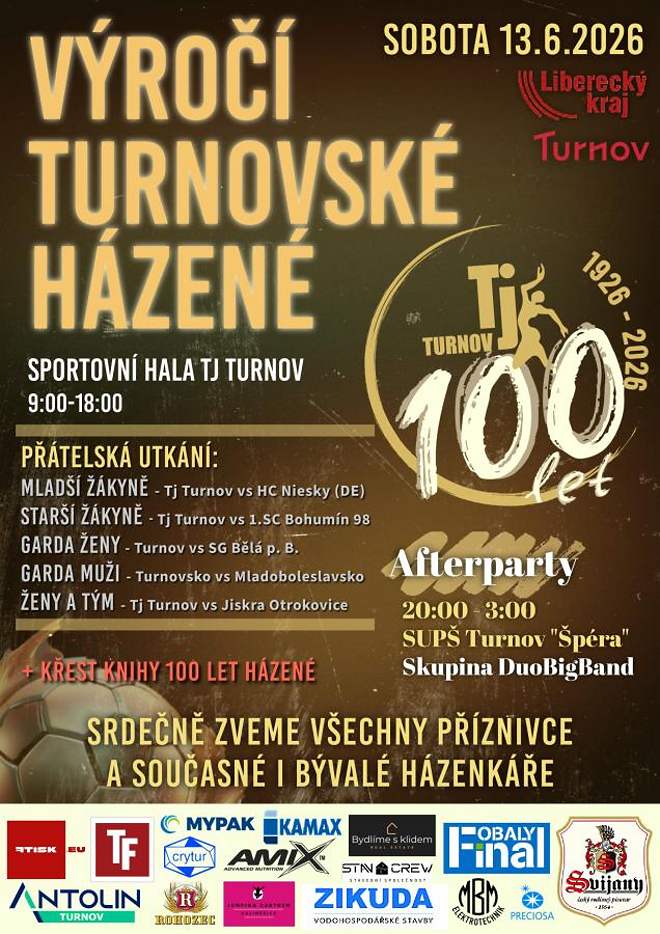 Plakát 100 let házená Turnov