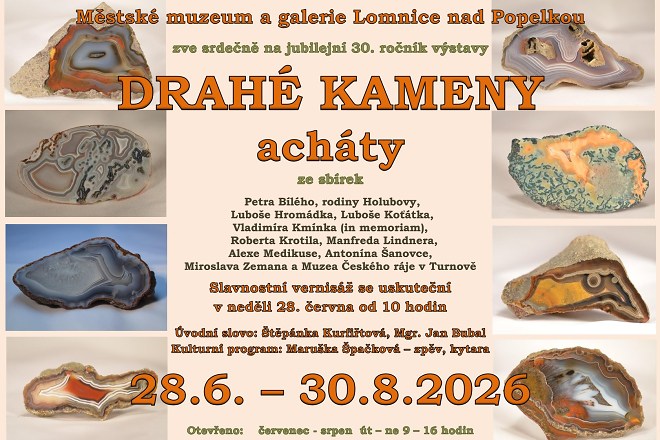 Plakát na výstavu Drahé kameny a minerály 2026