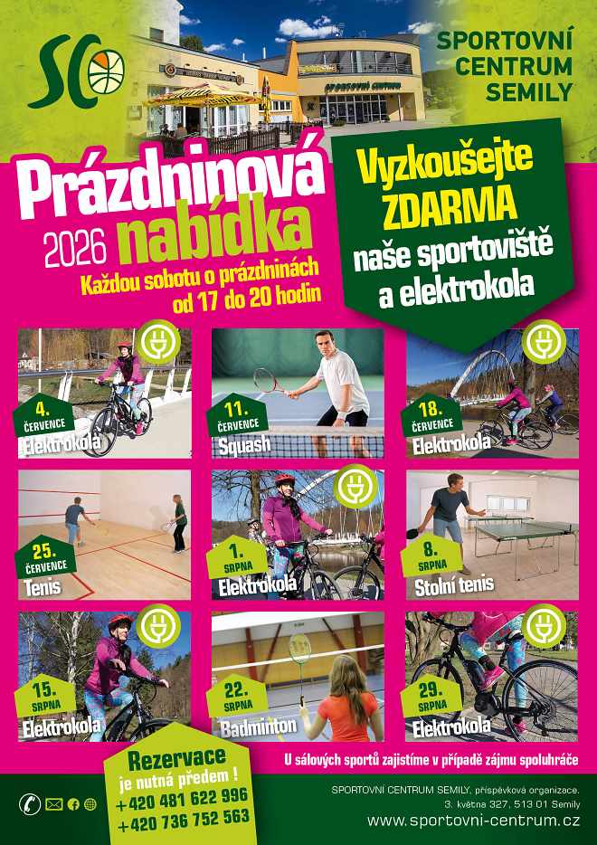 Prázdninová nabídka Sportovního centra v Semilech